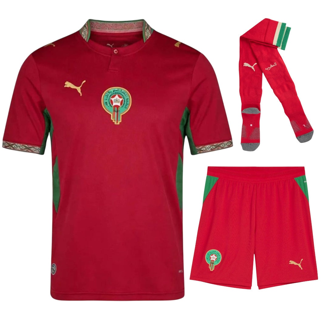 Morocco World Cup Men's Home Kit 2026 for Kids-League Threads